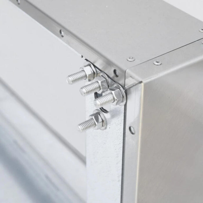 Detailed view of Summerset 4-Inch Spacer Bracket mounting bolts for 42-Inch Outdoor Vent Hood