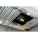 Summerset 48-Inch Outdoor Vent Hood with removable baffle filters showing internal blower and LED lighting