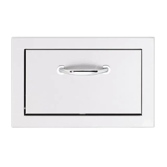 TrueFlame 17-inch built-in stainless steel paper towel holder with flush-mount frame and handle for outdoor kitchens.