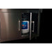 TrueFlame deluxe grill cart interior with access door open to show dedicated propane tank storage.