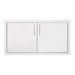 TrueFlame 32-inch double access door with stainless steel construction, dual handles, and flush-mount design for built-in outdoor kitchens.