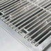Close-up of the TrueFlame E-Series built-in gas grill 8mm round stainless steel cooking grates.