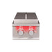 TrueFlame Double Side Burner with removable stainless steel lid covering the built-in outdoor cooking surface